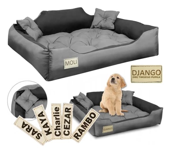 Hundeseng kennel 100x75 cm personlig grå