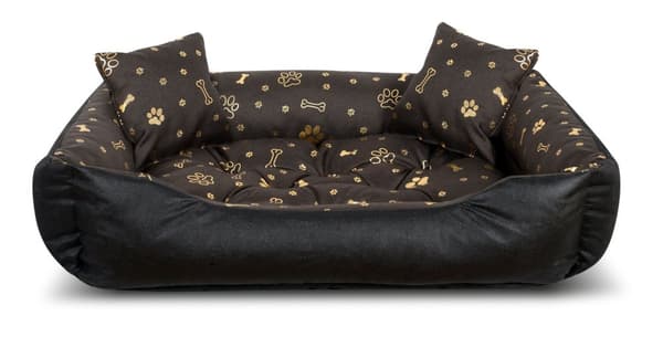 Hundeseng kennel 100x75 cm vandtætte gyldne knogler