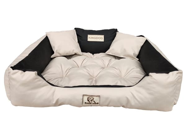 Hundeseng KINGDOG 130x105 cm personlig vandtæt beige