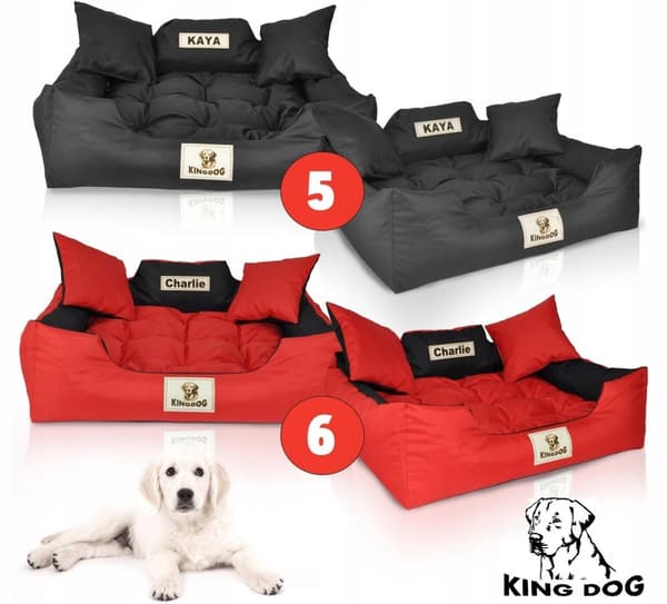 Hundeseng KINGDOG 130x105 cm personlig vandtæt beige
