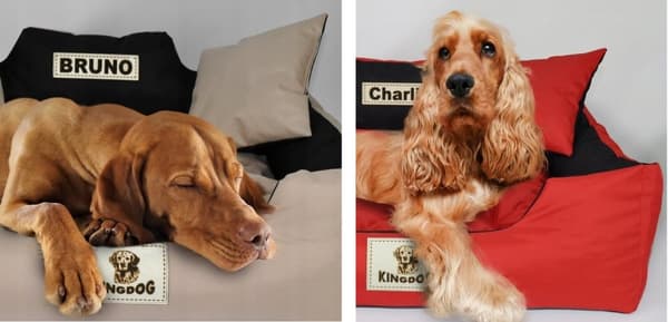 Hundeseng KINGDOG 130x105 cm personlig vandtæt beige