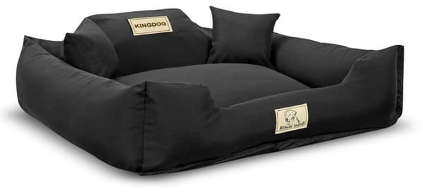 Koiran sänky KINGDOG MM43 100x75 cm persoonallinen irrotettava luistamaton musta