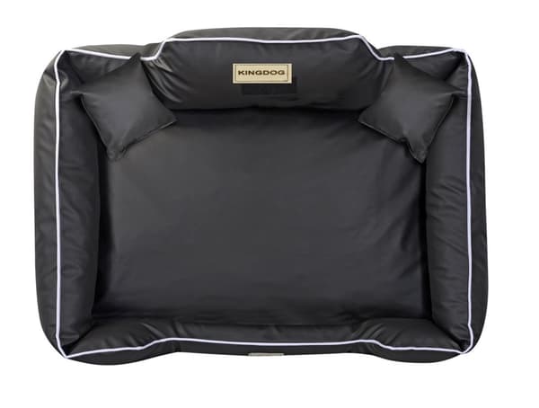 Koiran sänky KINGDOG ECO LEATHER 115x95 cm persoonallinen irrotettava luistamaton musta