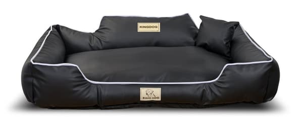 Koiran sänky KINGDOG ECO LEATHER 115x95 cm persoonallinen irrotettava luistamaton musta