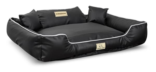 Koiran sänky KINGDOG ECO LEATHER 115x95 cm persoonallinen irrotettava luistamaton musta