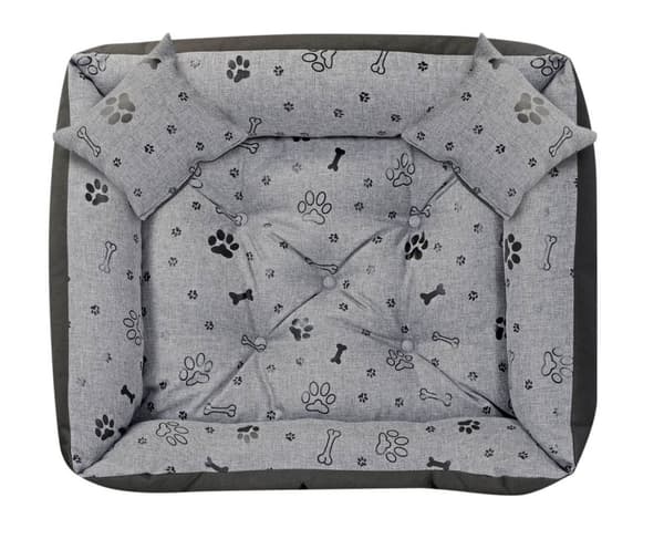 Hundeseng kennel 100x75 cm vandtætte knogler sort