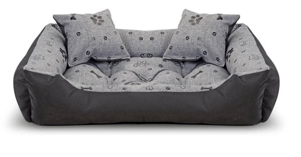 Hundeseng kennel 100x75 cm vandtætte knogler sort