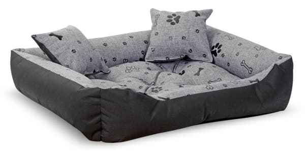 Hundeseng kennel 100x75 cm vandtætte knogler sort