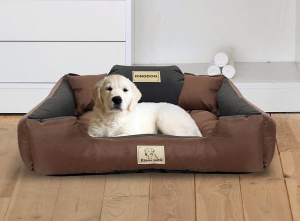 Hundeseng KINGDOG 115x95 cm personlig vandtæt brun
