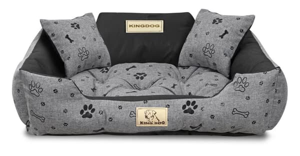 Hundsäng KINGDOG kennel 75x65 cm personliga vattentäta ben svart