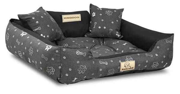 Hundeseng KINGDOG kennel 75x65 cm personlig vandtætte sølvben
