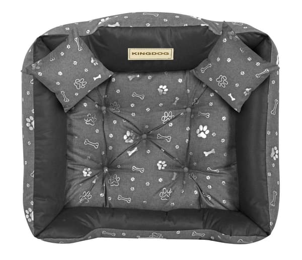 Hundeseng KINGDOG kennel 75x65 cm personlig vandtætte sølvben