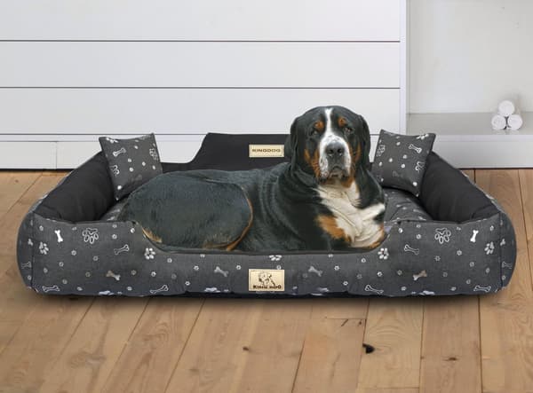 Koiran sänky KINGDOG 115x95 cm personoidut vedenpitävät hopealuut