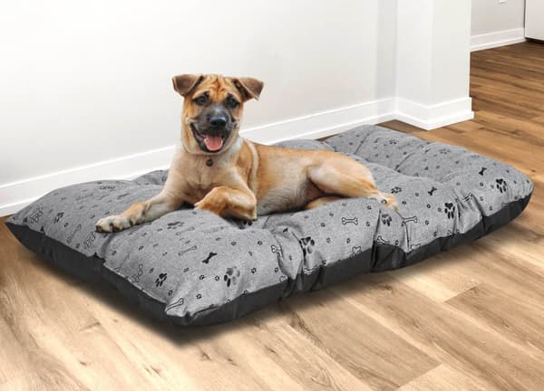 Hundesengspude PRESTIGE 120x80 cm vandtætte knogler sort