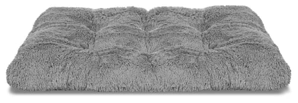 Hundsängkudde hög sida shaggy 130x90 cm ljusgrå