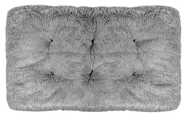 Hundsängkudde hög sida shaggy 130x90 cm ljusgrå