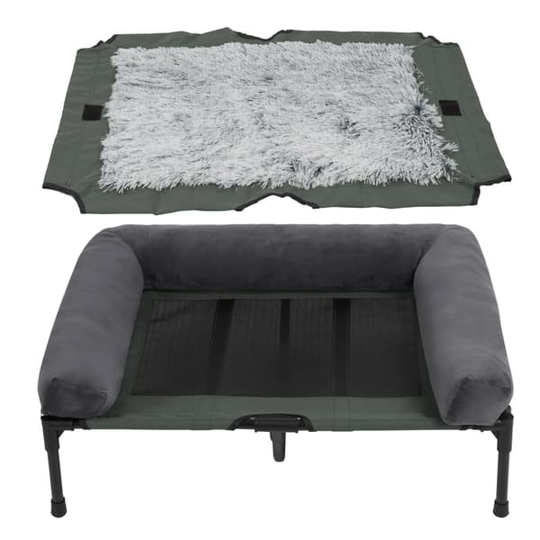 Kohotettu lemmikkisohva, hengittävä materiaali, mukava tyyny,L 90x70x28cm, HARMAA