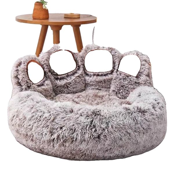 Koiranpeti, hengittävä materiaali, pehmeä ja pörröinen tyyny,90 cm, Ruskea