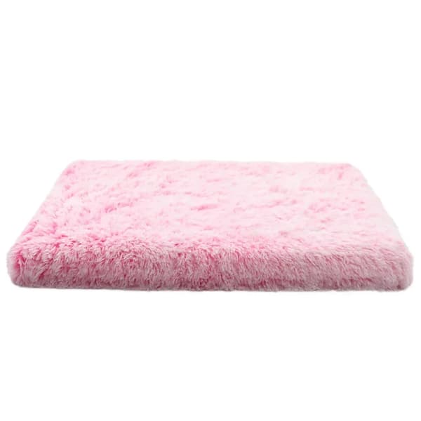 Pet Bed Mat, Plush Cotton Fabric, Heating Feature,XL 100 60 10cm, Vaaleanpunainen