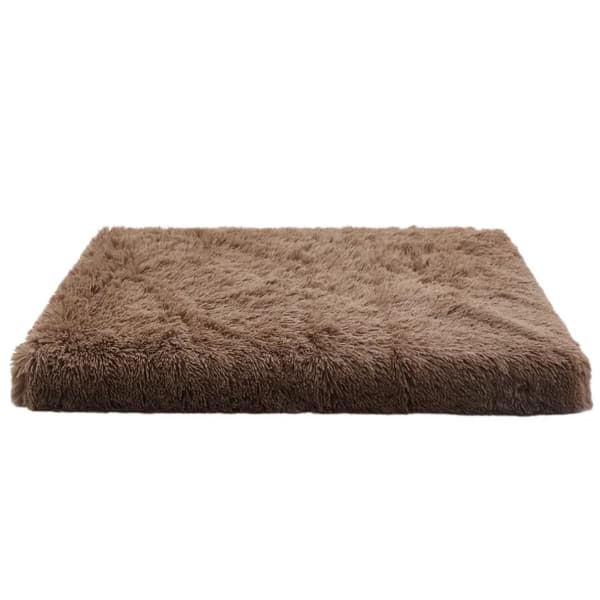 Pet Bed Mat, Plush Cotton Fabric, Heating Feature,XXL 120 80 10cm, Khaki