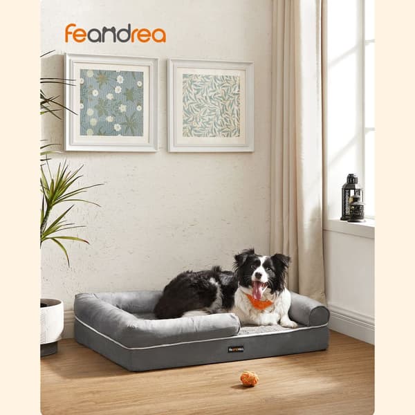 Hundeseng, Feandrea, 91x71x25 cm, Lysegrå.