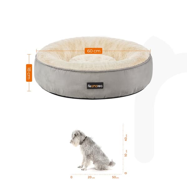 Hundbädd, Donut, Ø 60 cm, Mörkgrå