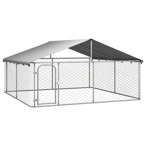 Hundgård för utomhusbruk med tak 300x300x150 cm