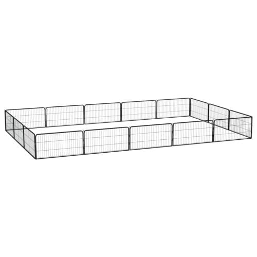 Hundbur 16 paneler svart 100x50 cm pulverlackerat stål