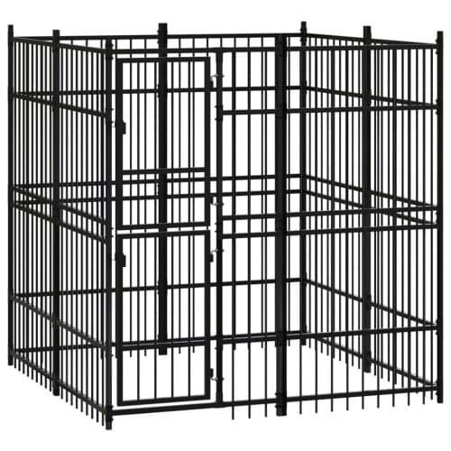 Hundgård för utomhusbruk stål 3,69 m²