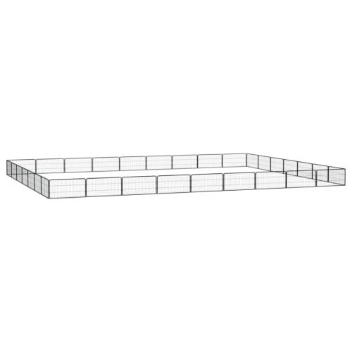 Hundbur 32 paneler svart 100x50 cm pulverlackerat stål
