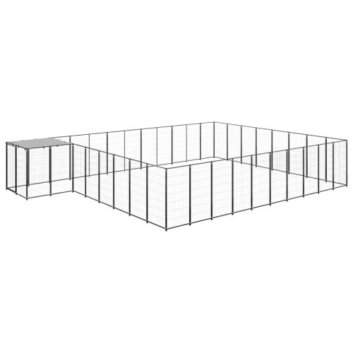 Hundgård svart 25,41 m² stål