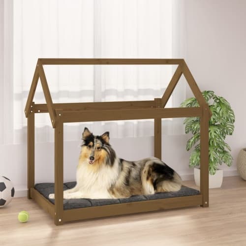 Hundbädd honungsbrun 101x70x90 massiv furu