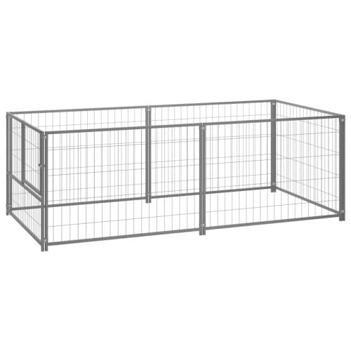Hundgård silver 200x100x70 cm stål