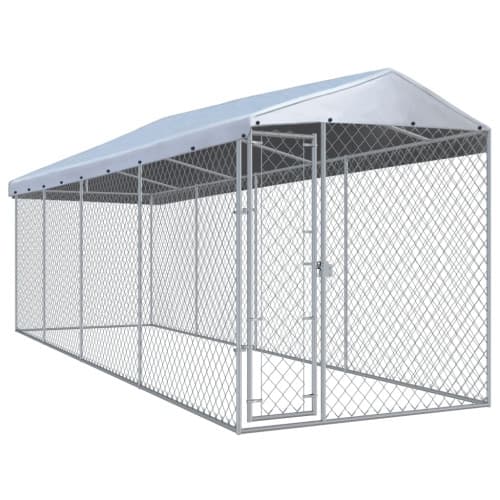 Hundkennel för utomhusbruk med tak 760x190x225 cm