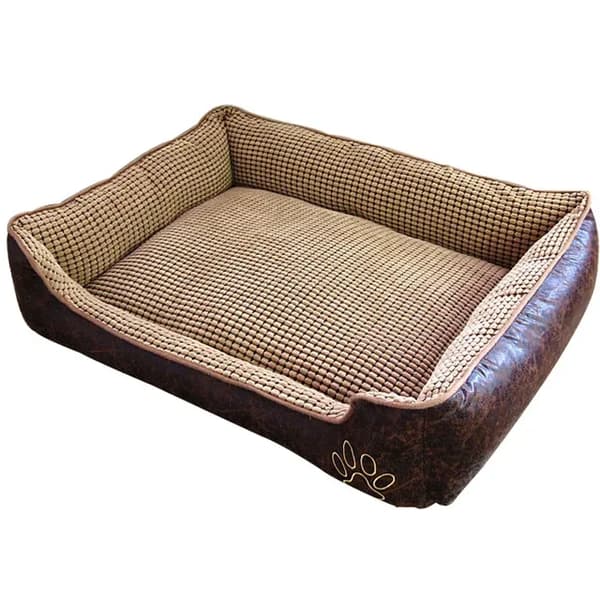 Læder Hundeseng, Vandtæt Design, Åndbart Materiale,M, Brun