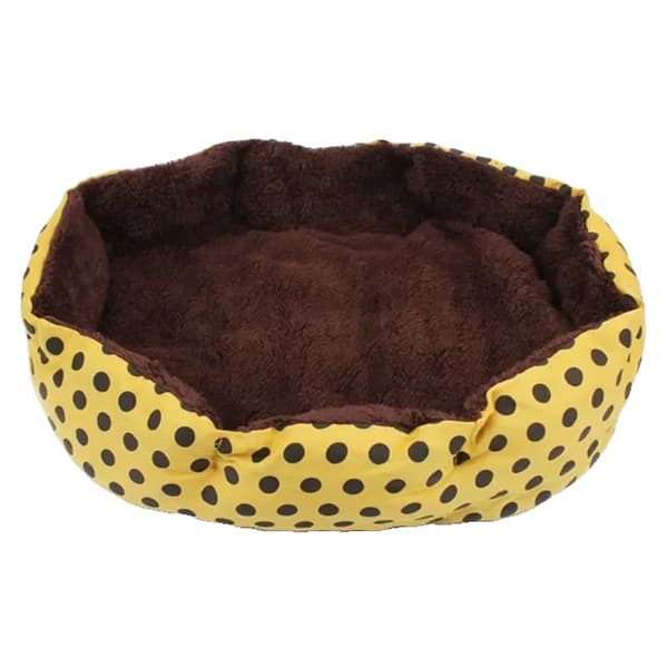 Pet Bed, Blødt Bomuldsstof, Aftagelige Måtter,37x32x10, Gul
