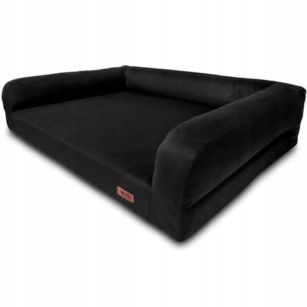 Hundeseng til stor hund, sort, ortopædisk sofa, labrador, HUGGY DOGGY XXL