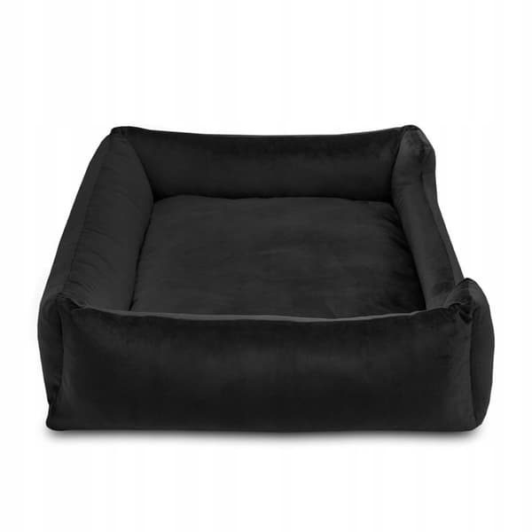 Klassisk premium hundeseng i sort materiale, sovepose HUGGY DOGGY XL