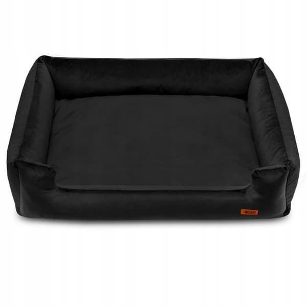 Klassisk premium hundeseng i sort materiale, sovepose HUGGY DOGGY XL