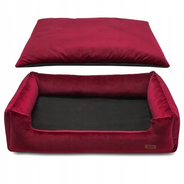 Koiranpeti samettinen PREMIUM viininpunainen huskypeti HUGGY DOGGY XL