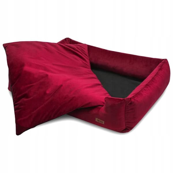 Koiranpeti samettinen PREMIUM viininpunainen huskypeti HUGGY DOGGY XL