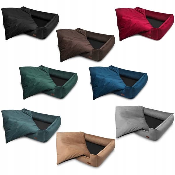 Klassinen PREMIUM-koiranpeti harmaasta materiaalista, nukkumiseen HUGGY DOGGY XL