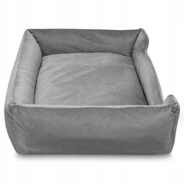 Klassinen PREMIUM-koiranpeti harmaasta materiaalista, nukkumiseen HUGGY DOGGY XL
