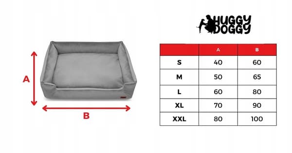 Klassinen PREMIUM-koiranpeti harmaasta materiaalista, nukkumiseen HUGGY DOGGY XL