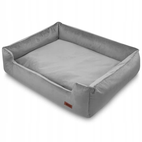 Klassinen PREMIUM-koiranpeti harmaasta materiaalista, nukkumiseen HUGGY DOGGY XL