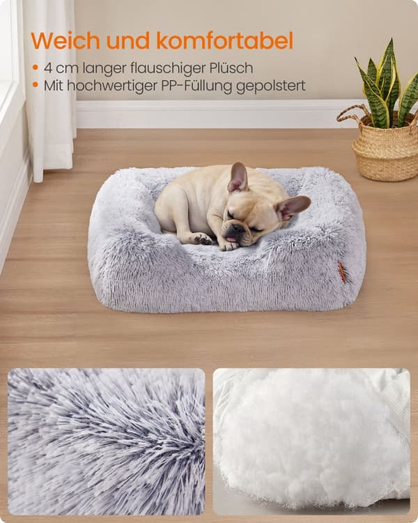 Hundeseng, Feandrea PGW271G01, 71x55x18 cm, Ombre Grå