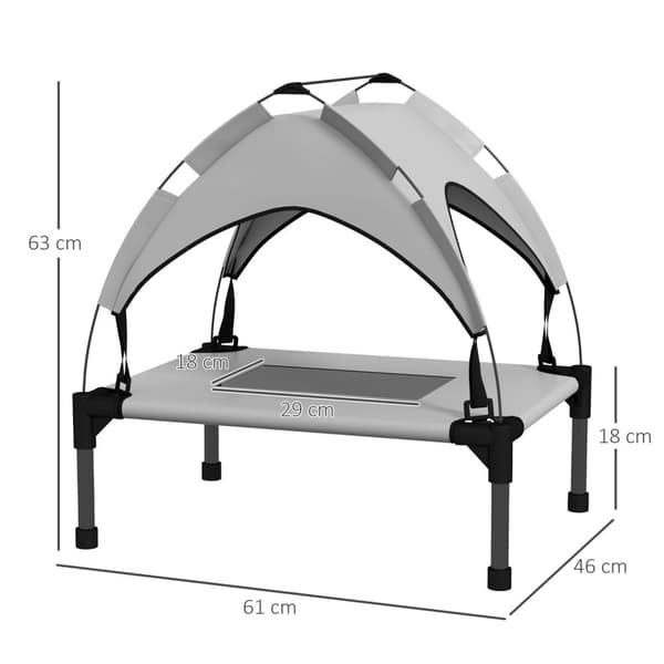 Rootz -koiran sänky katolla - ulkotiloissa - kannettava - vesiharjoittelu - 61 x 46 x 63 cm - mukavuus ja suojaus jopa 30 kg: n koirille