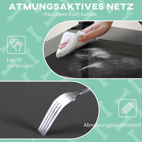 Rootz -koiran sänky katolla - lemmikkieläinten suoja - kohonnut lemmikkieläinten sänky - veden hylkivä katto, hengittävä - 76 x 61 x 69,5 cm - tukee j