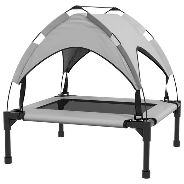 Rootz Dog Bed With Roof - Pet Shelter - Forhøjet kæledyrsbed - Vandafvisende tag, åndbart - 76 x 61 x 69,5 cm - Understøtter op til 20 kg