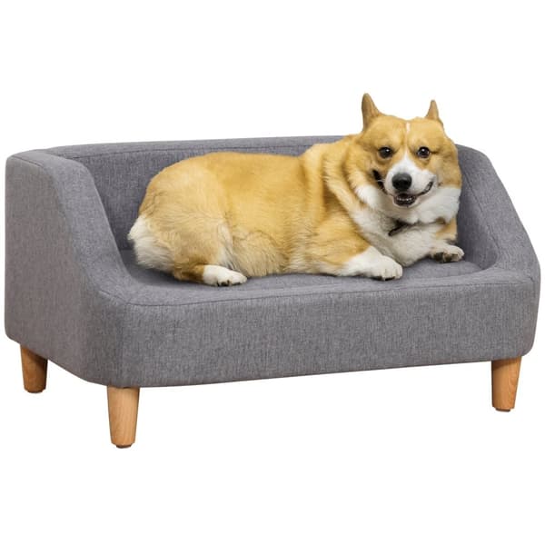 Rootz Pet Sofa - Scandinavian Bed - Dog Couch - Blød polstring - Eucalyptus Wood - 75 cm x 55 cm x 39 cm